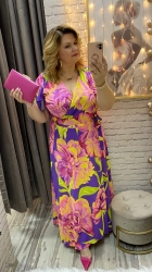 sukienka AMY 38-54 filet-róż maxi