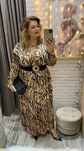 sukienka DORIS 36-48 zebra camel