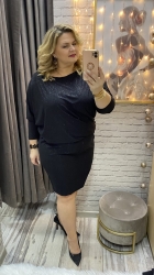 sukienka ALEKSANDRA 36-56 czarna połysk