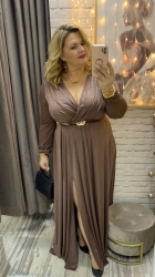 sukienka ROKSANA 34-54 czekolada złota