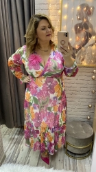 sukienka MONACO 38-50 róż-orange