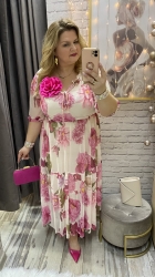 sukienka MIRELA 44-52 fuksja