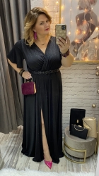 sukienka ROZALIA 34-54/56 czarna połysk