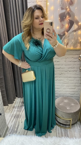 sukienka ROZALIA 34-54/56 zielona szmaragd