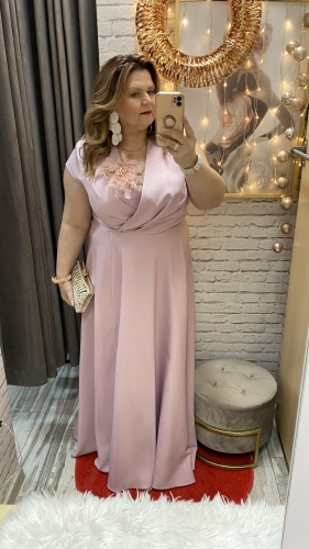 sukienka Dalia 36-60 róż jasny maxi