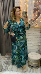 sukienka ALEXIS 38-54 zielono-turkusowa
