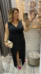 sukienka SOFIA 36-52 czarna mat