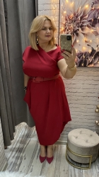 sukienka AMBER 36-48 czerwona